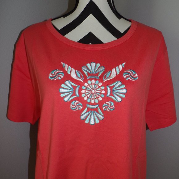 Bob Mackie Tops - NWT Bob Mackie Coral Seashell Large 12/14 Top